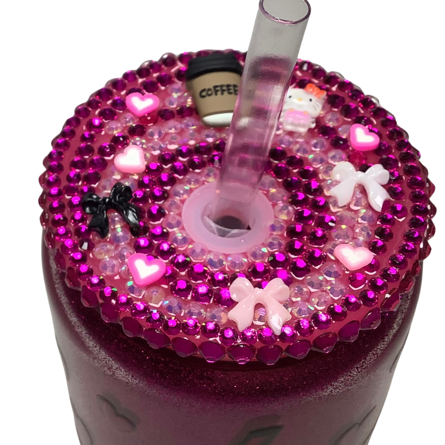 Glass Can Sparkle Tumbler- Kitty Latee