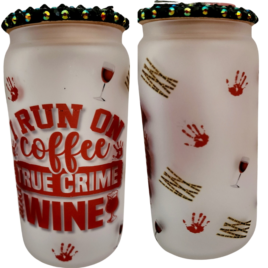 Glass Can True Crime and Wine Tumbler