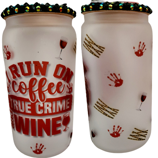 Glass Can True Crime and Wine Tumbler